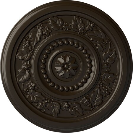 Ekena Millwork Marseille Ceiling Medallion (Fits Canopies up to 4 1/4"), 16 1/8"OD x 5/8"P, Stone Hearth CM16MASHF